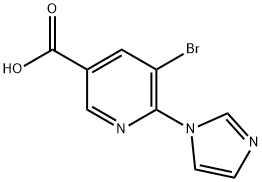 5-bromo-6-(1h-imidazol-1-yl)nicotinic acid Struktur