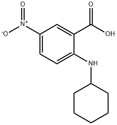 2-(cyclohexylamino)-5-nitrobenzoic acid Struktur