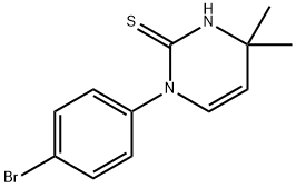 1-(4-bromophenyl)-4,4-dimethyl-1,4-dihydropyrimidine-2-thiol Struktur