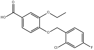 4-[(2-chloro-4-fluorobenzyl)oxy]-3-ethoxybenzoic acid Struktur