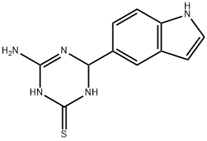 4-amino-6-(1H-indol-5-yl)-1,6-dihydro-1,3,5-triazine-2-thiol Struktur