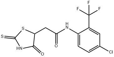 N-[4-chloro-2-(trifluoromethyl)phenyl]-2-(2-mercapto-4-oxo-4,5-dihydro-1,3-thiazol-5-yl)acetamide Struktur