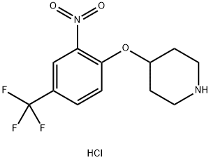 4-[2-Nitro-4-(trifluoromethyl)phenoxy]piperidinehydrochloride Struktur