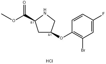 Methyl (2S,4S)-4-(2-bromo-4-fluorophenoxy)-2-pyrrolidinecarboxylate hydrochloride Struktur