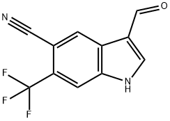 3-Formyl-6-(trifluoromethyl)-1H-indole-5-carbonitrile Struktur