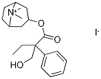 3-{[2-(Hydroxymethyl)-2-phenylbutanoyl]oxy}-8,8-dimethyl-8-azoniabicyclo[3.2.1]octane iodide Struktur