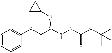 N'-[1-Cyclopropylamino-2-phenoxyethylidene]-hydrazinecarboxylic acid tert-butyl ester Struktur