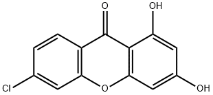 6-Chloro-1,3-dihydroxy-9H-xanthen-9-one Struktur