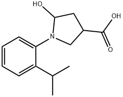 5-Hydroxy-1-(2-isopropylphenyl)pyrrolidine-3-carboxylic acid Struktur