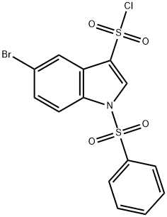 5-BROMO-1-(PHENYLSULFONYL)INDOLE-3-SULFONYLCHLORIDE Struktur