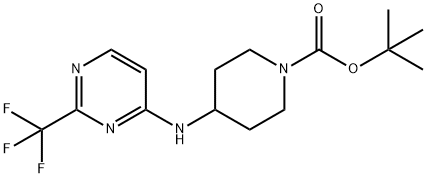 tert-butyl 4-{[2-(trifluoromethyl)pyrimidin-4-yl]amino}piperidine-1-carboxylate Struktur