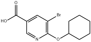 5-bromo-6-(cyclohexyloxy)nicotinic acid Struktur