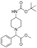 methyl 2-{4-[(tert-butoxycarbonyl)amino]piperidino}-2-phenylacetate Struktur