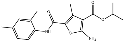 Isopropyl 2-amino-5-{[(2,4-dimethylphenyl)amino]-carbonyl}-4-methylthiophene-3-ca Struktur