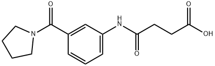 4-oxo-4-[3-(1-pyrrolidinylcarbonyl)anilino]butanoic acid Struktur