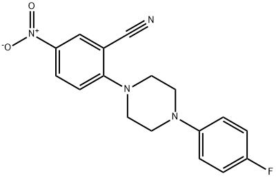 2-[4-(4-fluorophenyl)piperazin-1-yl]-5-nitrobenzonitrile Struktur