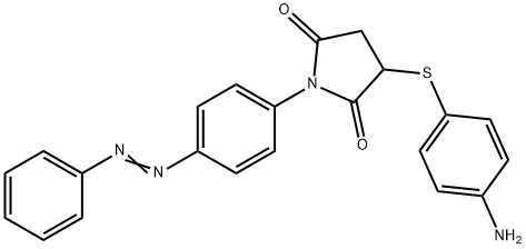 3-[(4-aminophenyl)thio]-1-{4-[(E)-phenyldiazenyl]phenyl}pyrrolidine-2,5-dione Struktur