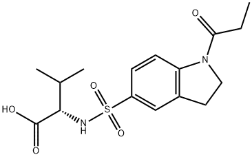 3-甲基-2-{[(1-丙酰-2,3-二氫-1H-吲哚-5-基)磺?；鵠氨基}丁酸, 1396966-37-2, 結(jié)構(gòu)式