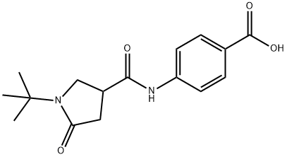 4-{[(1-tert-butyl-5-oxopyrrolidin-3-yl)carbonyl]amino}benzoic acid Struktur