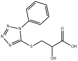 2-hydroxy-3-[(1-phenyl-1H-tetrazol-5-yl)thio]propanoic acid Struktur