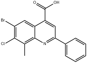 6-bromo-7-chloro-8-methyl-2-phenylquinoline-4-carboxylic acid Struktur