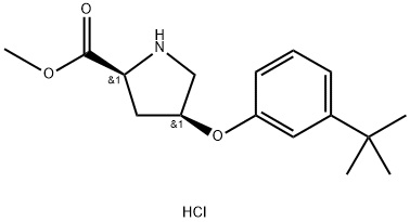 Methyl (2S,4S)-4-[3-(tert-butyl)phenoxy]-2-pyrrolidinecarboxylate hydrochloride Struktur