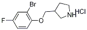 3-[(2-Bromo-4-fluorophenoxy)methyl]pyrrolidinehydrochloride Struktur