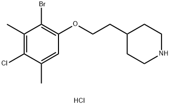 4-[2-(2-Bromo-4-chloro-3,5-dimethylphenoxy)ethyl]-piperidine hydrochloride Struktur