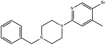 1-Benzyl-4-(5-bromo-4-methyl-2-pyridinyl)-piperazine Struktur