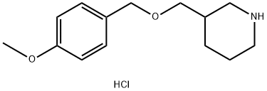 3-{[(4-Methoxybenzyl)oxy]methyl}piperidinehydrochloride Struktur