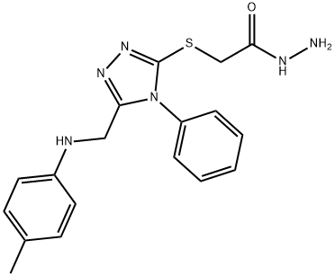 2-[(5-{[(4-Methylphenyl)amino]methyl}-4-phenyl-4H-1,2,4-triazol-3-yl)thio]acetohydrazide Struktur