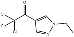 2,2,2-Trichloro-1-(1-ethyl-1H-pyrazol-4-yl)-ethanone Struktur