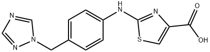 2-{[4-(1H-1,2,4-Triazol-1-ylmethyl)phenyl]amino}-1,3-thiazole-4-carboxylic acid Struktur