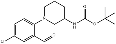 tert-Butyl N-[1-(4-chloro-2-formylphenyl)-3-piperidinyl]carbamate Struktur