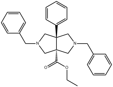 (3as,6ar)-Ethyl 2,5-dibenzyl-6a-phenyl-octahydropyrrolo[3,4-c]pyrrole-3a-carboxylate Struktur