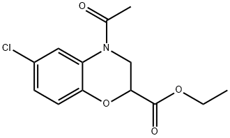 Ethyl 4-acetyl-6-chloro-3,4-dihydro-2H-1,4-benzoxazine-2-carboxylate Struktur