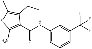 2-AMINO-4-ETHYL-5-METHYL-N-[3-(TRIFLUOROMETHYL)PHENYL]THIOPHENE-3-CARBOXAMIDE Struktur