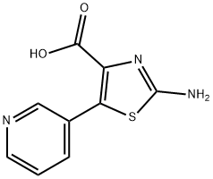 2-amino-5-pyridin-3-yl-1,3-thiazole-4-carboxylic acid Struktur