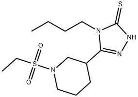 4-Butyl-5-[1-(ethylsulfonyl)piperidin-3-yl]-4H-1,2,4-triazole-3-thiol Struktur