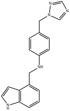 N-(1H-Indol-4-ylmethyl)-N-[4-(1H-1,2,4-triazol-1-ylmethyl)phenyl]amine Struktur