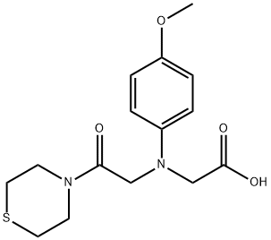 [(4-methoxyphenyl)(2-oxo-2-thiomorpholin-4-ylethyl)amino]acetic acid Struktur