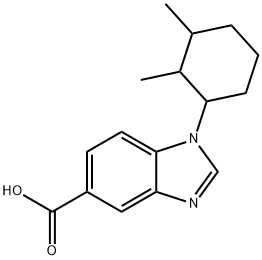 1-(2,3-dimethylcyclohexyl)-1H-benzimidazole-5-carboxylic acid Struktur