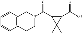 3-(3,4-dihydroisoquinolin-2(1H)-ylcarbonyl)-2,2-dimethylcyclopropanecarboxylic acid Struktur