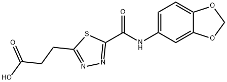 3-{5-[(1,3-benzodioxol-5-ylamino)carbonyl]-1,3,4-thiadiazol-2-yl}propanoic acid Struktur