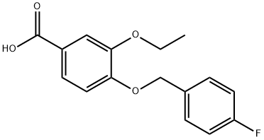 3-ethoxy-4-[(4-fluorobenzyl)oxy]benzoic acid Struktur