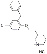 3-[2-(2-Benzyl-4-chlorophenoxy)ethyl]piperidinehydrochloride Struktur