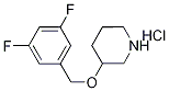 3-[(3,5-Difluorobenzyl)oxy]piperidinehydrochloride Struktur