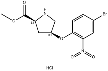 Methyl (2S,4S)-4-(4-bromo-2-nitrophenoxy)-2-pyrrolidinecarboxylate hydrochloride Struktur