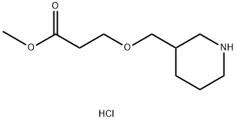 Methyl 3-(3-piperidinylmethoxy)propanoatehydrochloride Struktur