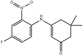 2-cyclohexen-1-one, 3-[(4-fluoro-2-nitrophenyl)amino]-5,5- Struktur